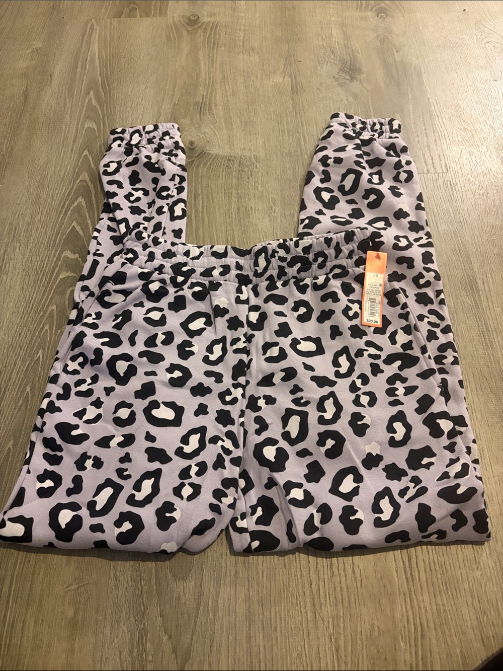 Leopard Print Sweatpants- Lavender/Black